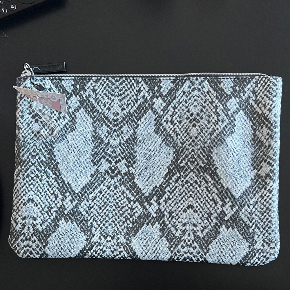 Faux Snakeskin Pouch